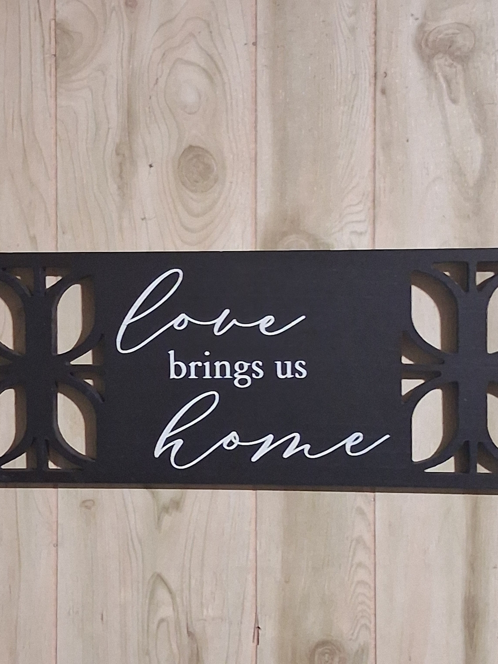 Love Brings Us Home Black Wall Sign 20×8 - Home Accents